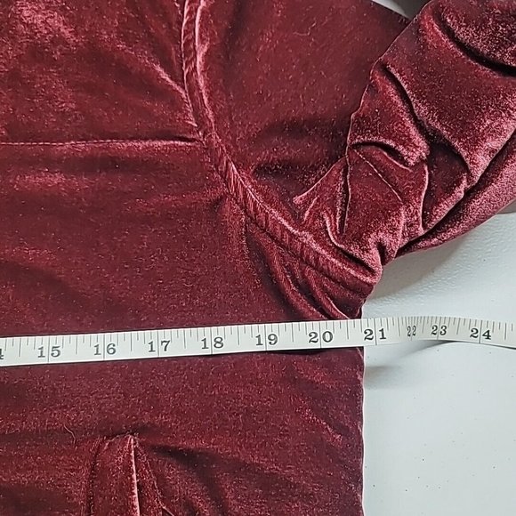 Rue 21 Burgundy Velvet Bomber Jacket Junior Size Small Winter Velor Coat - Picture 12 of 12